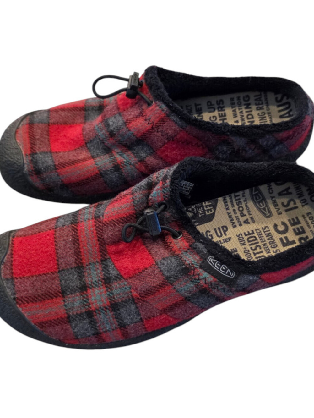 KEEN Howser II Women’s Sz 7.5 Shoes Slippers Slip-On Plaid Red Microfleece